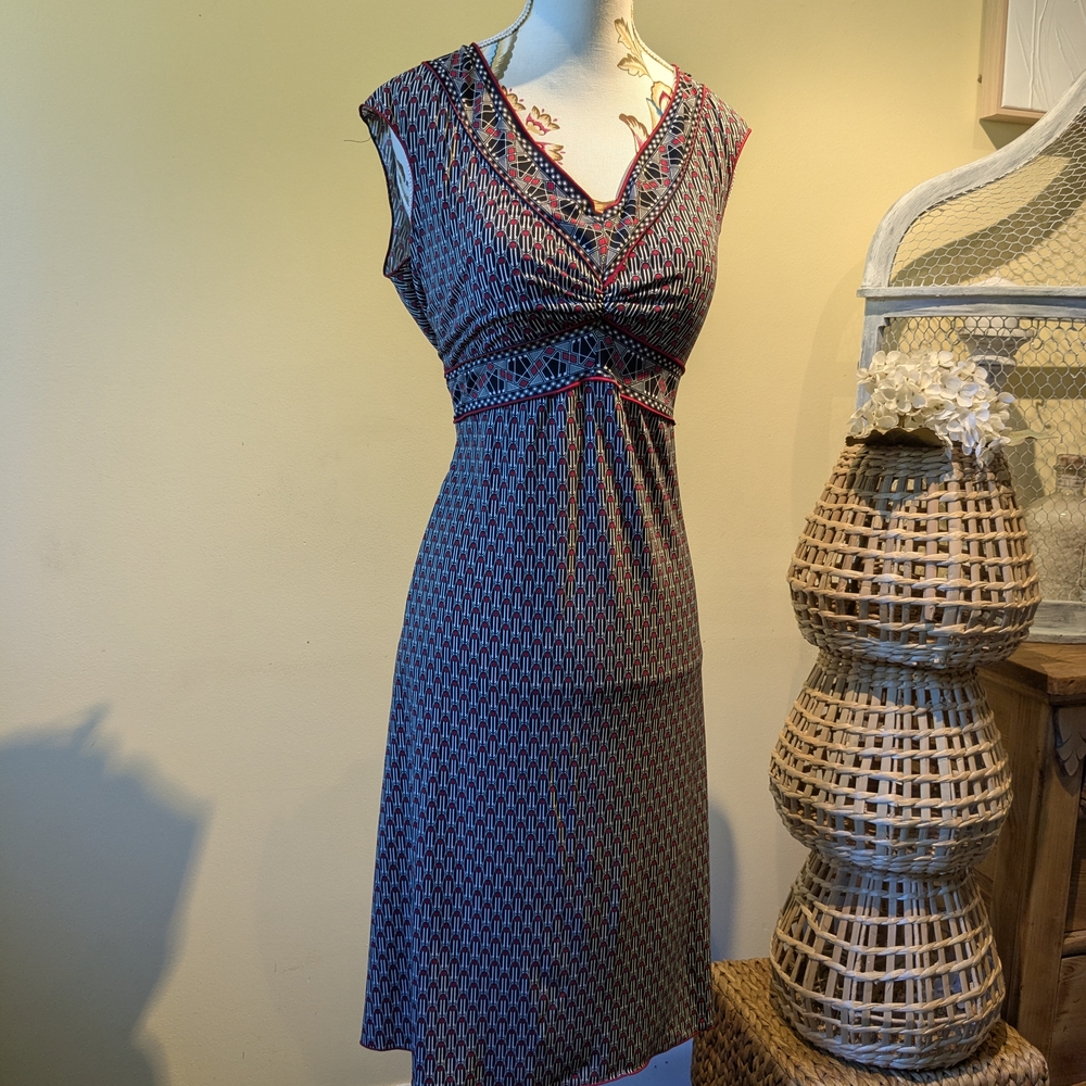 Max Studio Sleeveless Patterned Midi Dress
